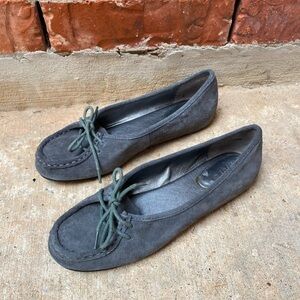 J. Jill Womens 8 Gray Slate Suede Loafers Casual Flats